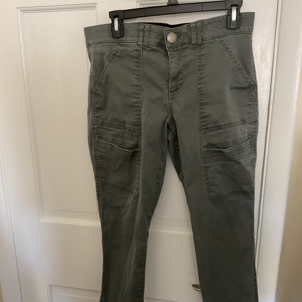 Democracy Womens Cargo Style Slim Fit Pants Stretch Size 10 Ab Technology Gray